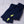 Stacked Navy Fingerless Gloves with a Lime colored bird on the middle finger