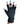 Load image into Gallery viewer, Black Fingerless Gloves with a Coral colored bird on the middle finger; Nail color is blue
